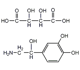 (-)-(R)-除肾上腺素氢化酒石酸盐一水结构式
